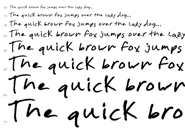 Chicken Scratch font waterfall